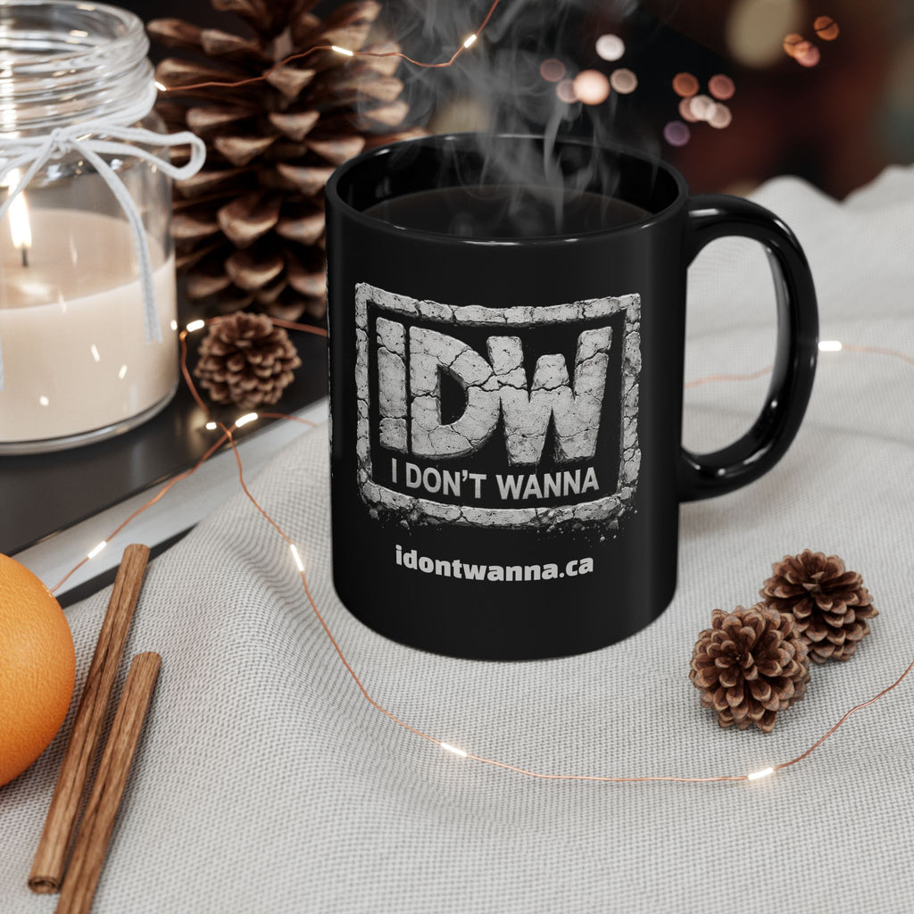 I Don’t Wanna Concrete Logo Coffee Mug — Black 11oz/15oz