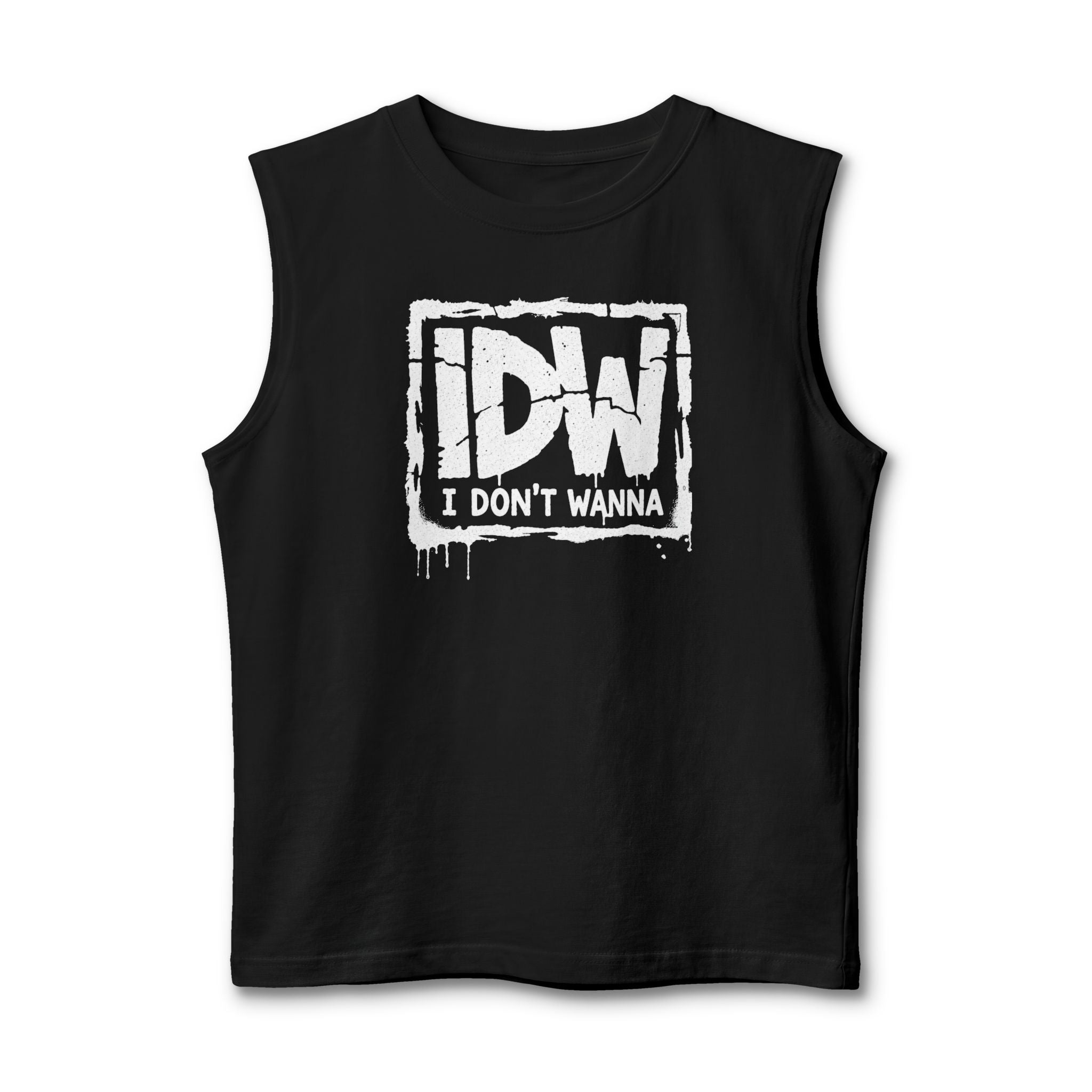 I DON'T WANNA Muscle Tank — Streetwear Graphic Tank Top