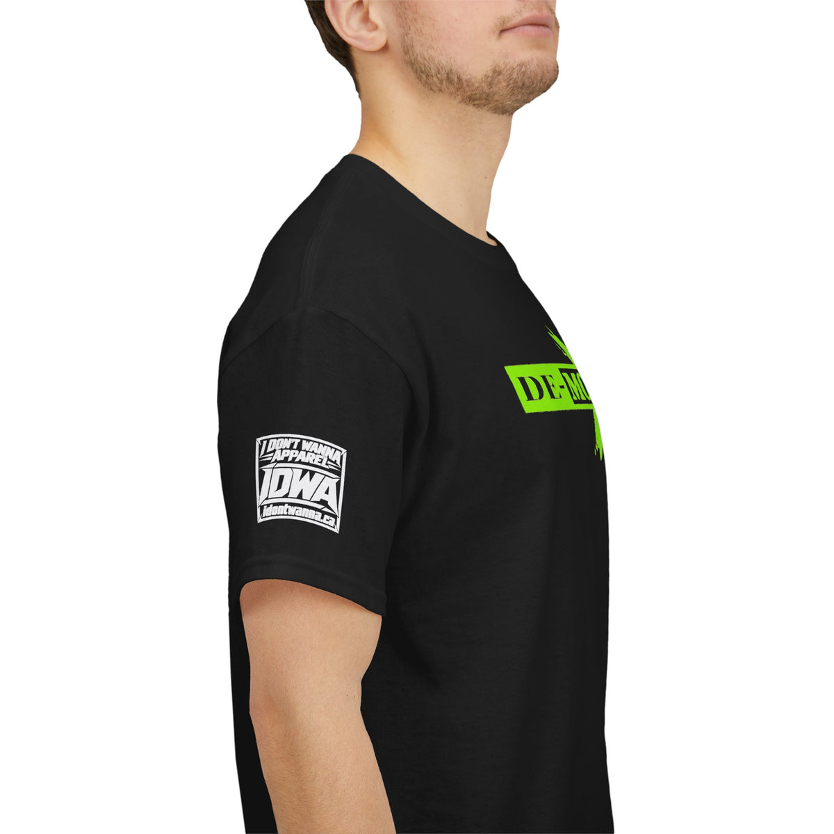 De-Motivation Neon Green Graphic Tee — “We Got Two Words… Don’t Wanna”