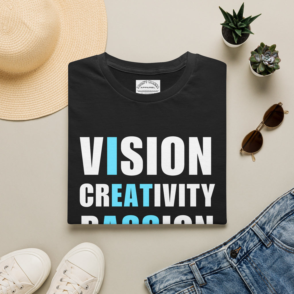 Vision Creativity Passion T-Shirt — Motivational Graphic Tee for Creatives