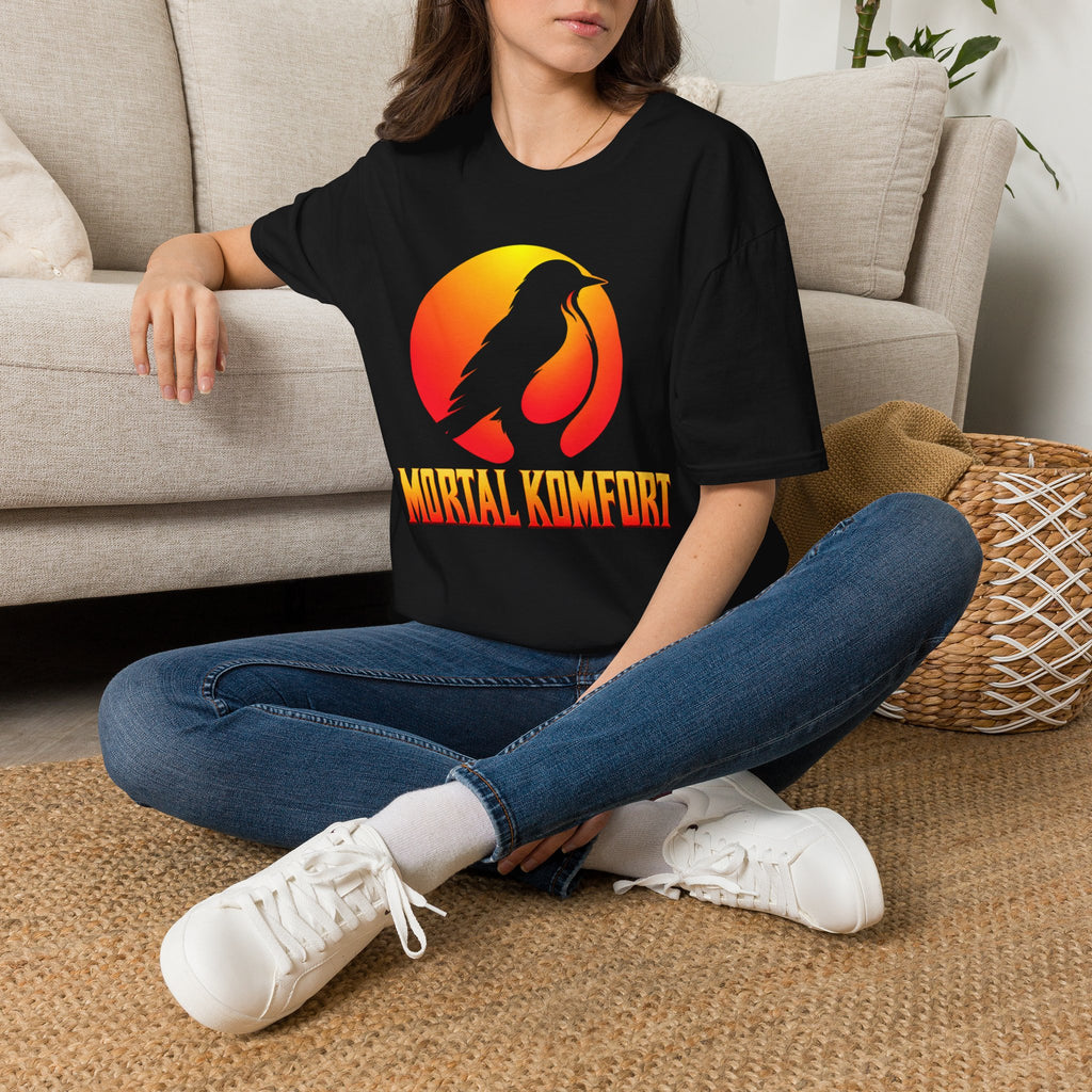 Mortal Komfort Retro Sunset T-Shirt — American Robin Graphic Tee