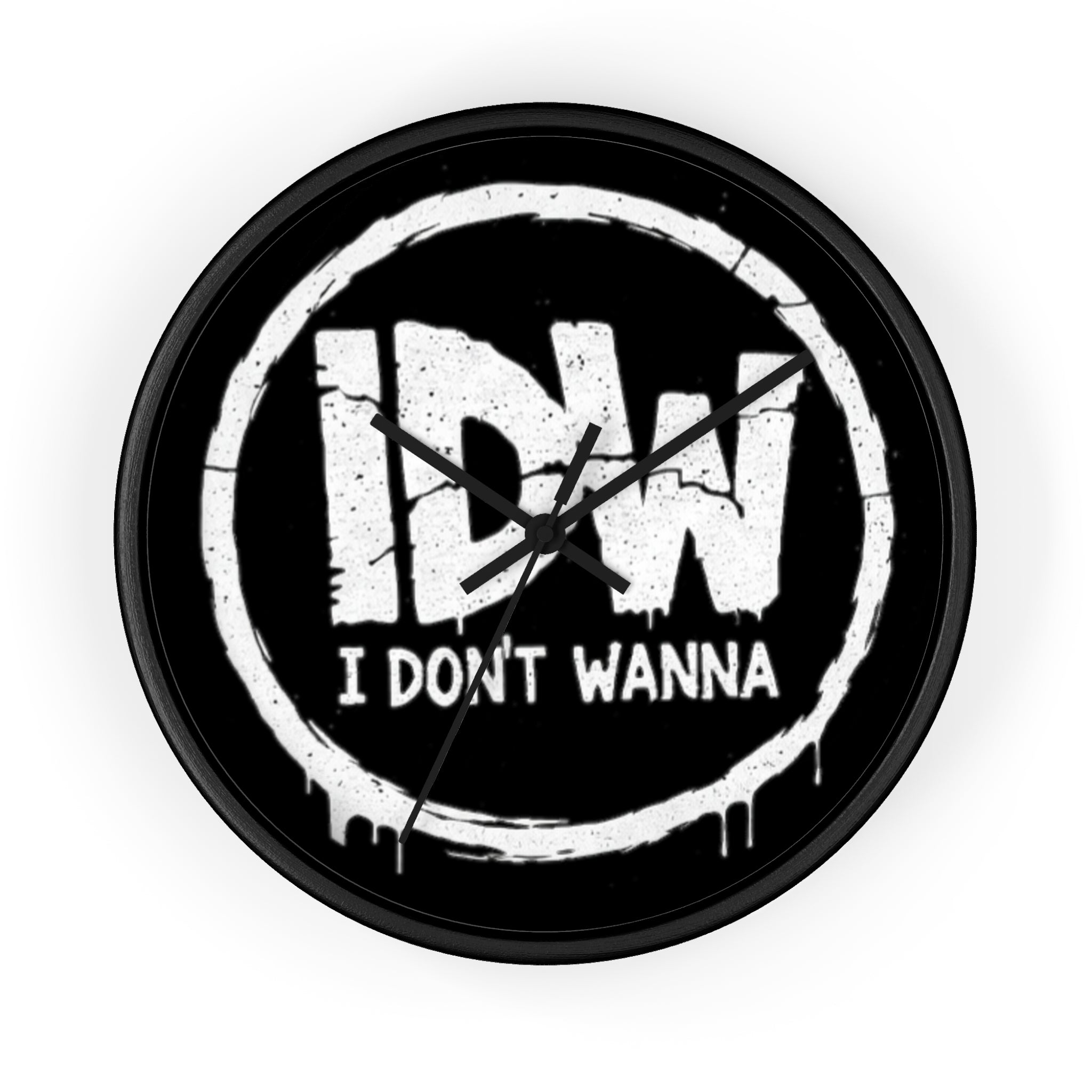 I DON'T WANNA Wall Clock — Funny Retro Typography Timepiece
