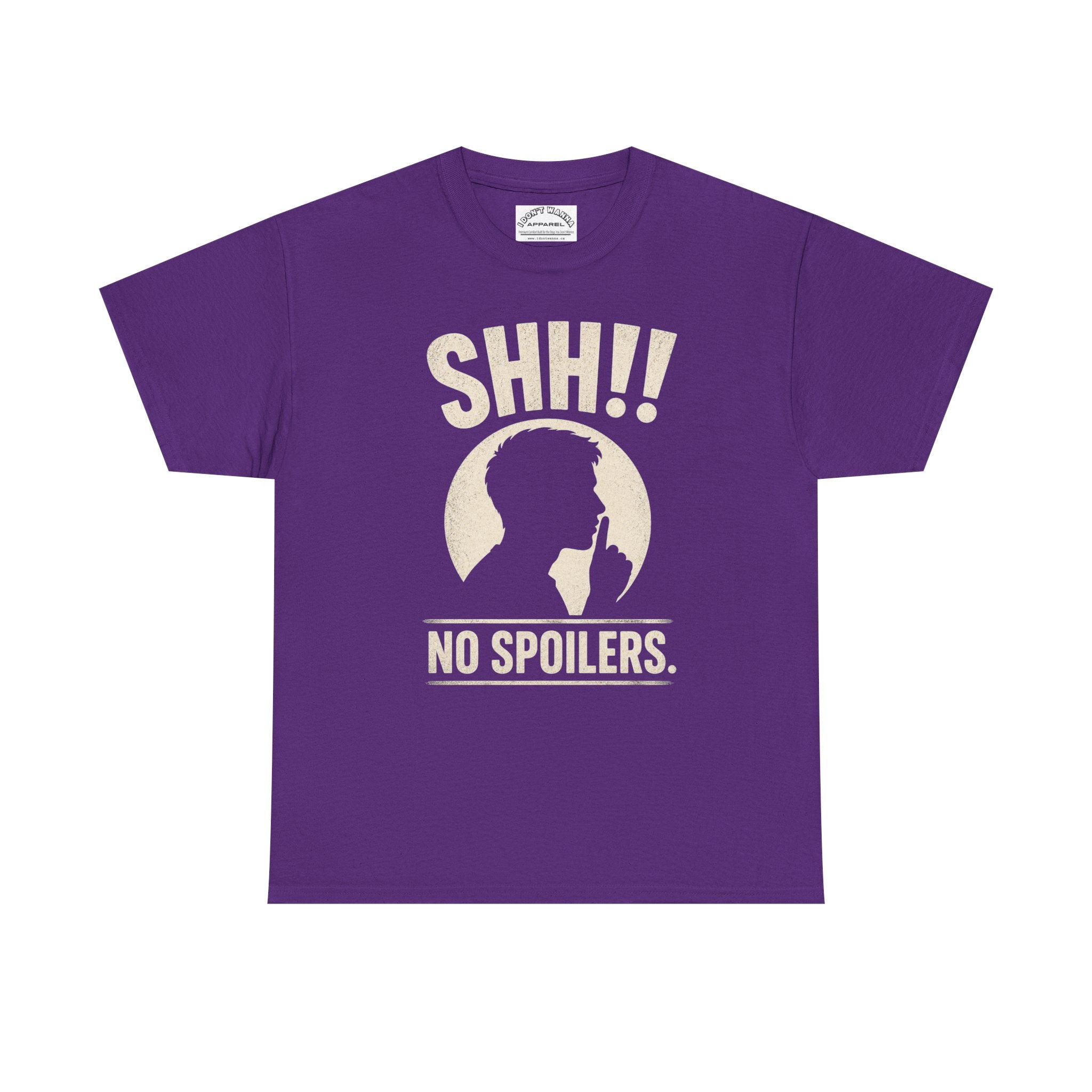 No Spoilers T-Shirt — "SHH!! No Spoilers" Retro Fan Tee
