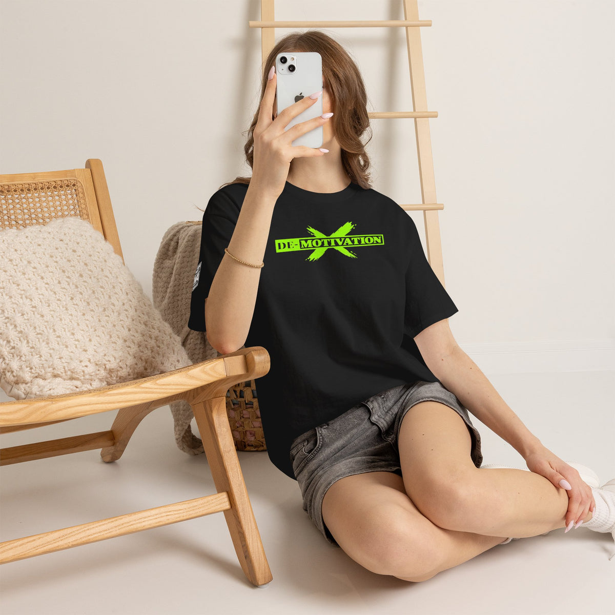 De-Motivation Neon Green Graphic Tee — “We Got Two Words… Don’t Wanna”