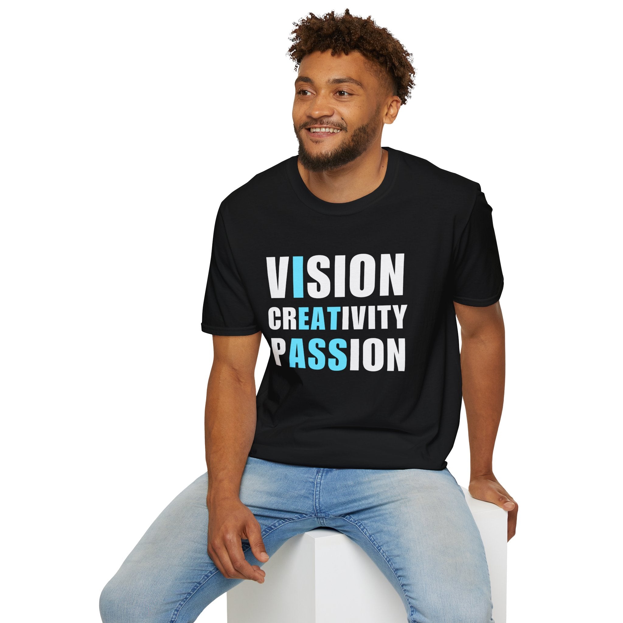 Vision Creativity Passion T-Shirt — Motivational Graphic Tee for Creatives