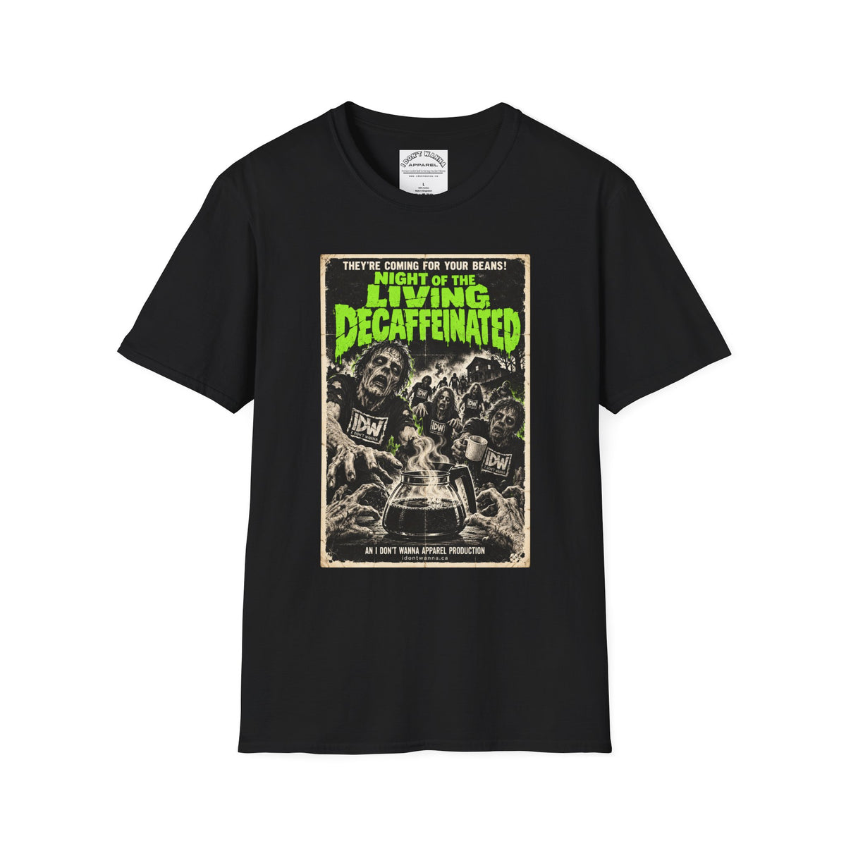 Night of the Living Decaffeinated Horror Coffee T-Shirt