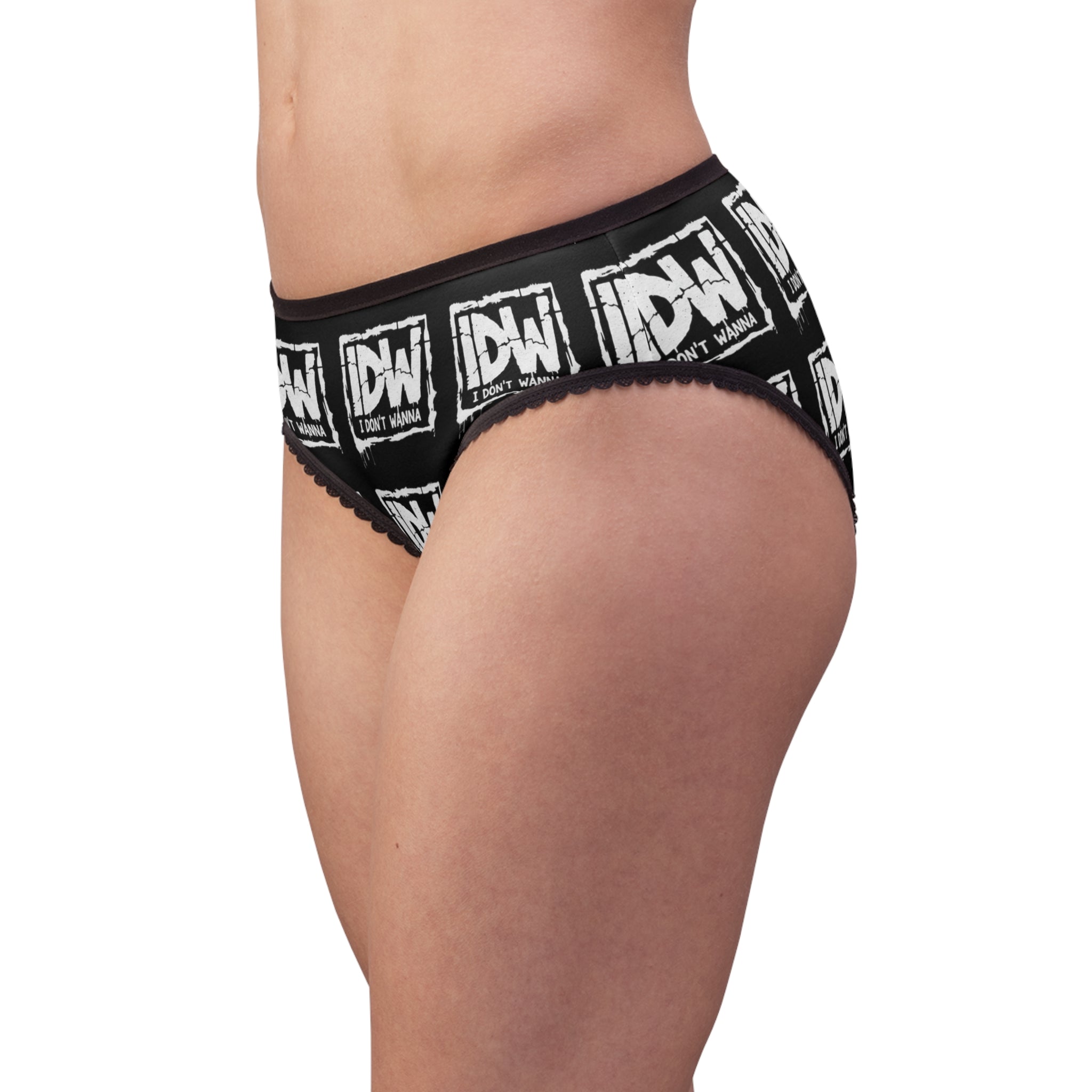 Novelty Women's Briefs — "I Don't Wanna" Cheeky Printed Underwear