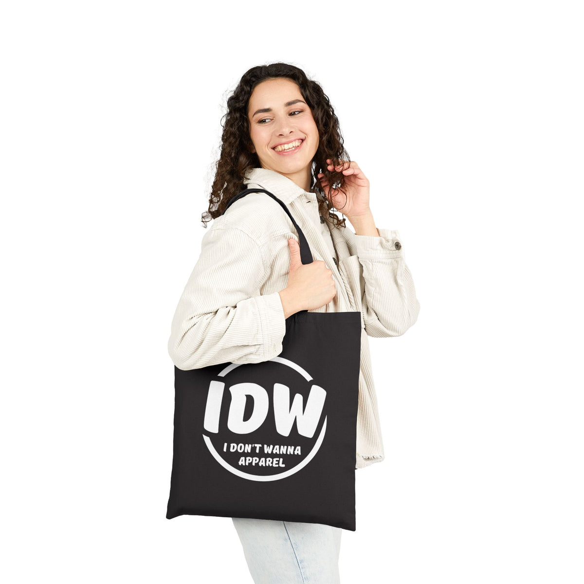 I Don’t Wanna Canvas Tote — Funny Minimalist Cotton Shopper