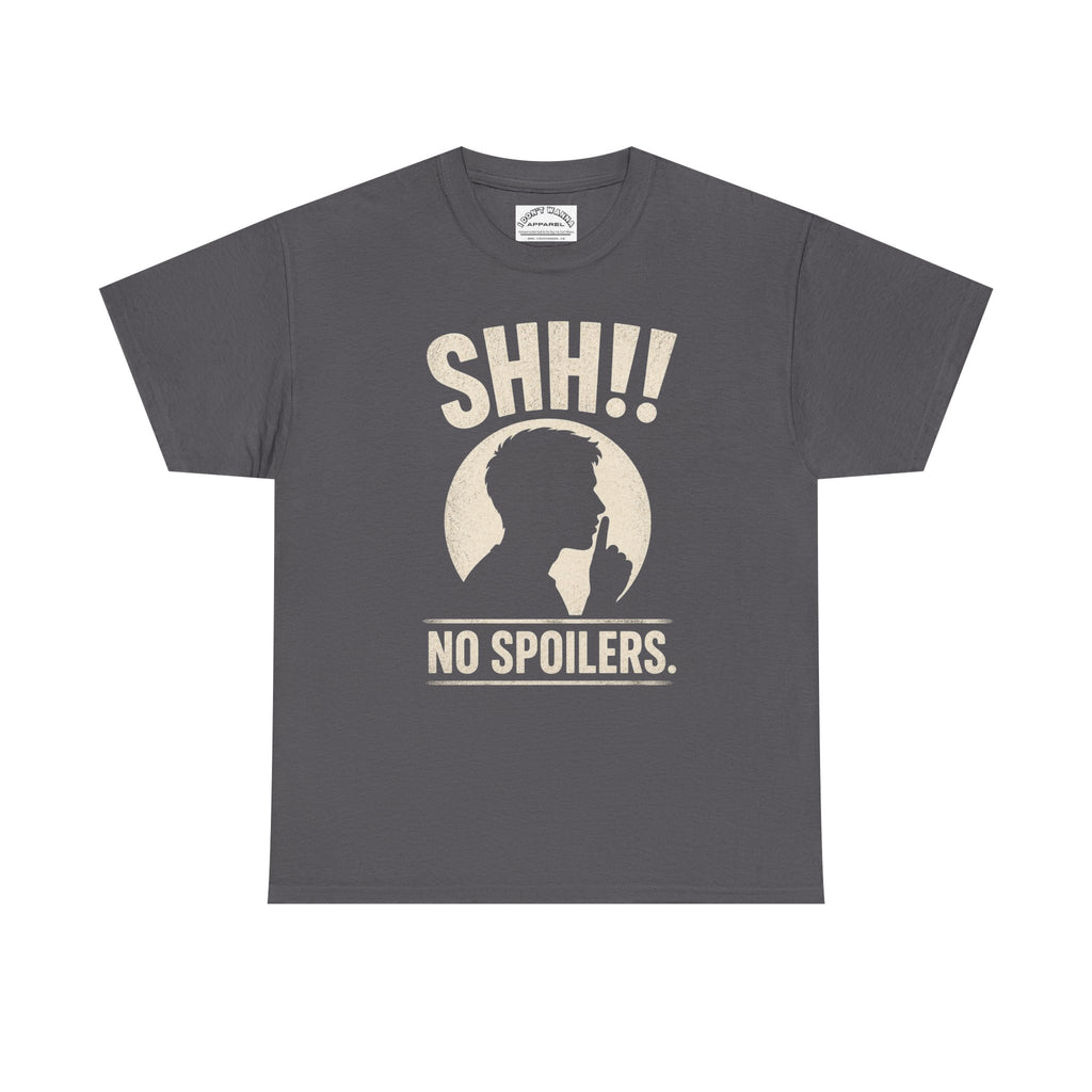 No Spoilers T-Shirt — "SHH!! No Spoilers" Retro Fan Tee