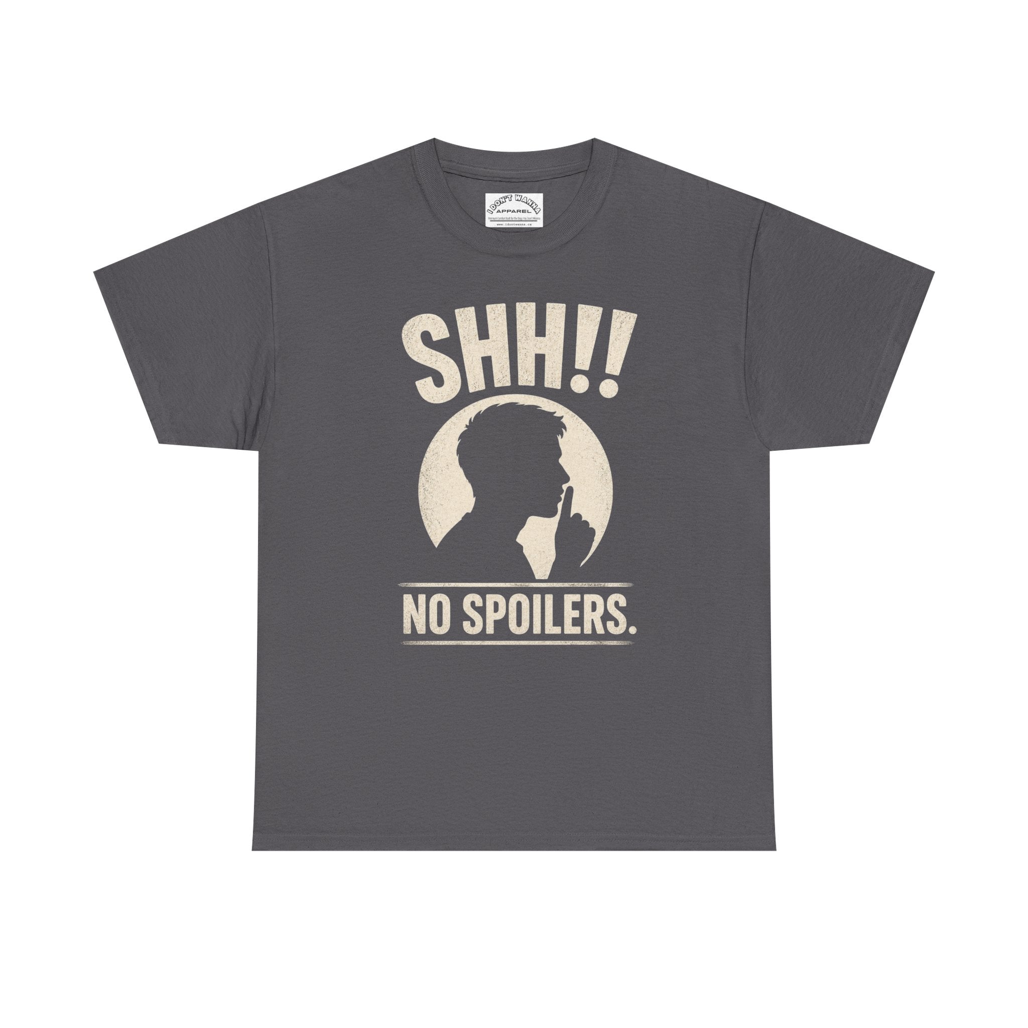 No Spoilers T-Shirt — "SHH!! No Spoilers" Retro Fan Tee
