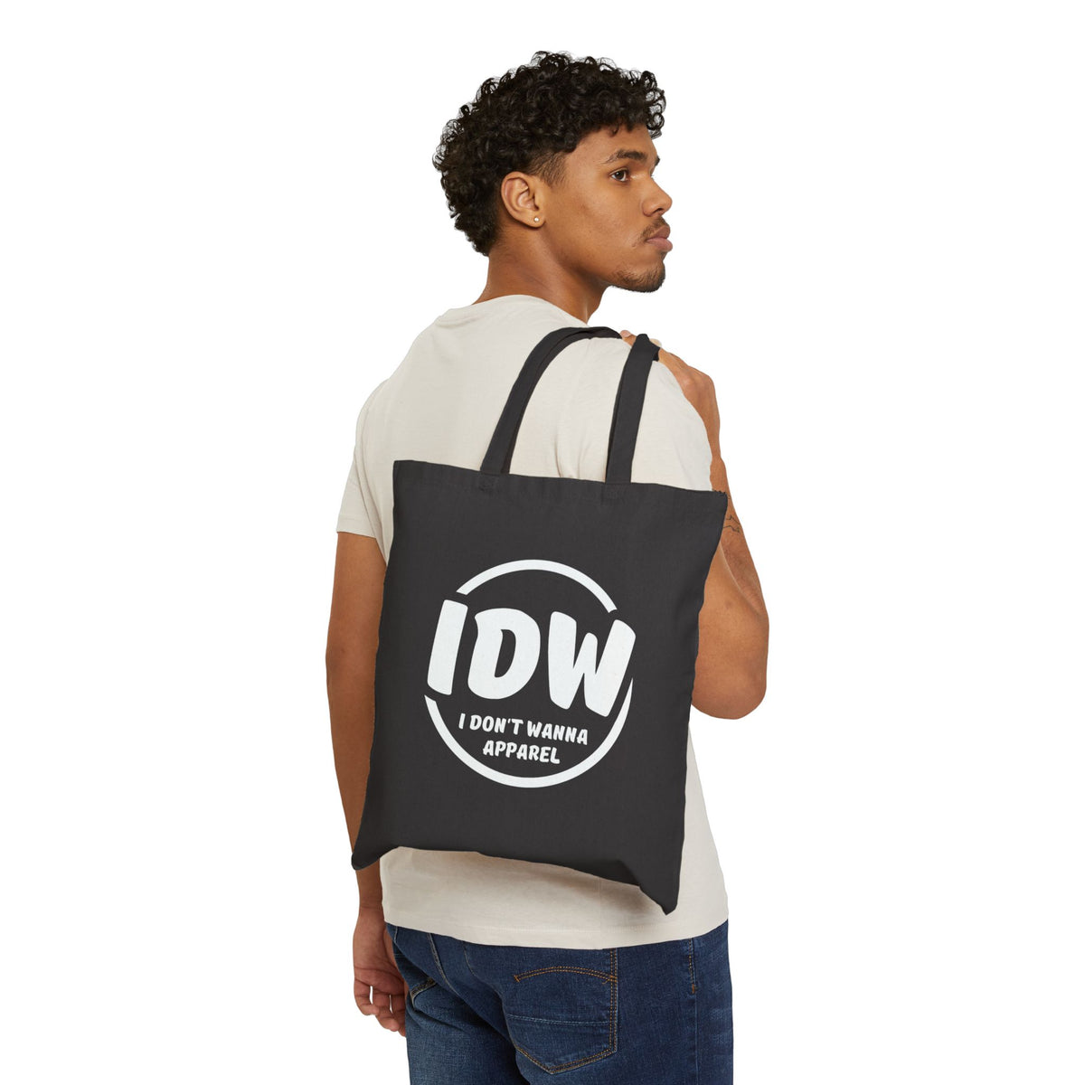 I Don’t Wanna Canvas Tote — Funny Minimalist Cotton Shopper