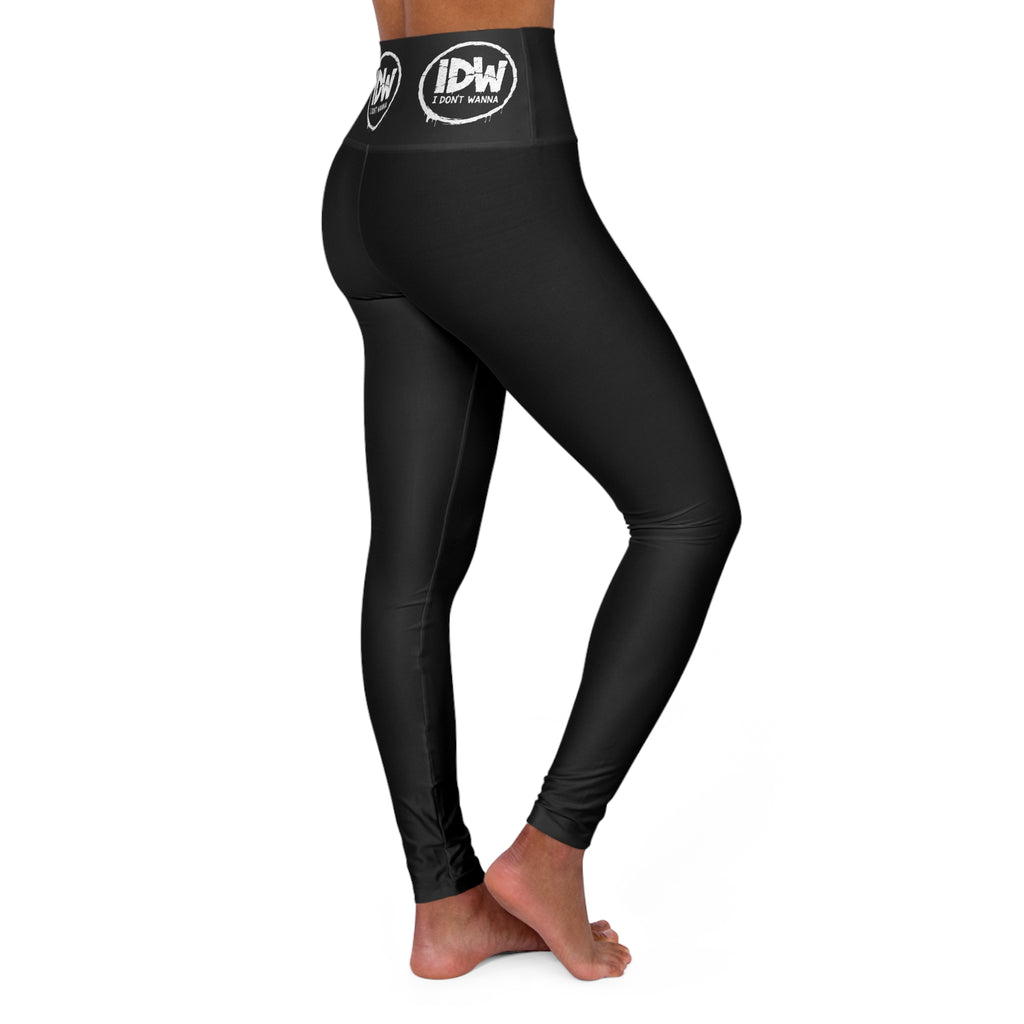 i Don't Wanna High-Waisted Yoga Leggings — Soft, All-Over Print