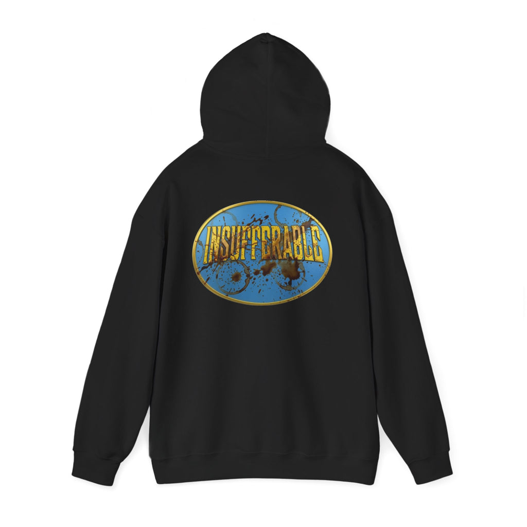 Insufferable Before Coffee Hoodie — Invincible-Inspired Double Logo Coffee Lover Hoodie