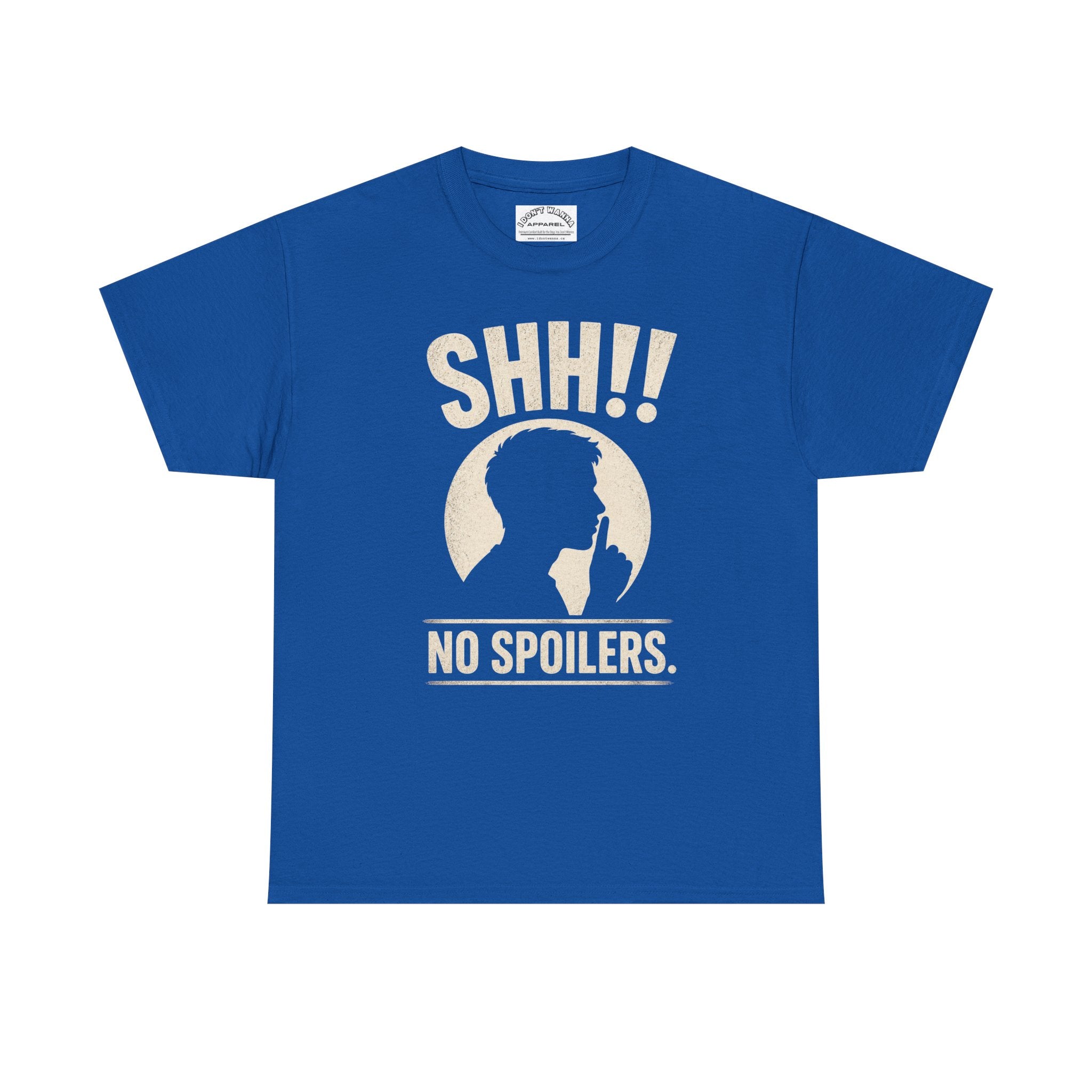 No Spoilers T-Shirt — "SHH!! No Spoilers" Retro Fan Tee