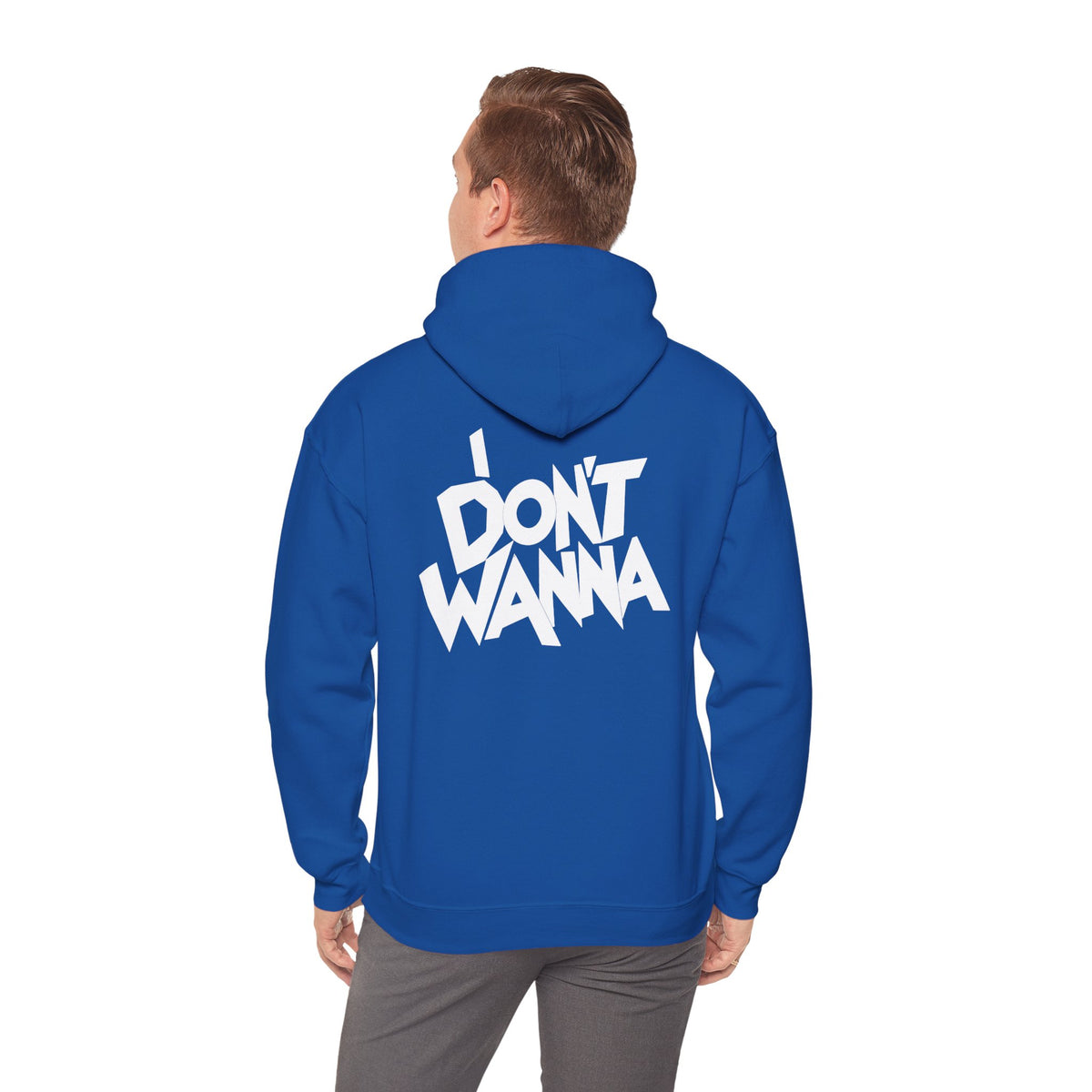 I DON'T WANNA Hoodie — Graphic Streetwear Pullover for Laid‑Back Vibes