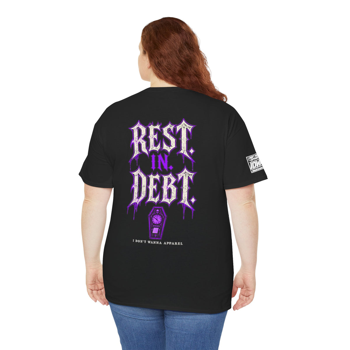 Rest in Debt Gothic Coffin Clock Tee