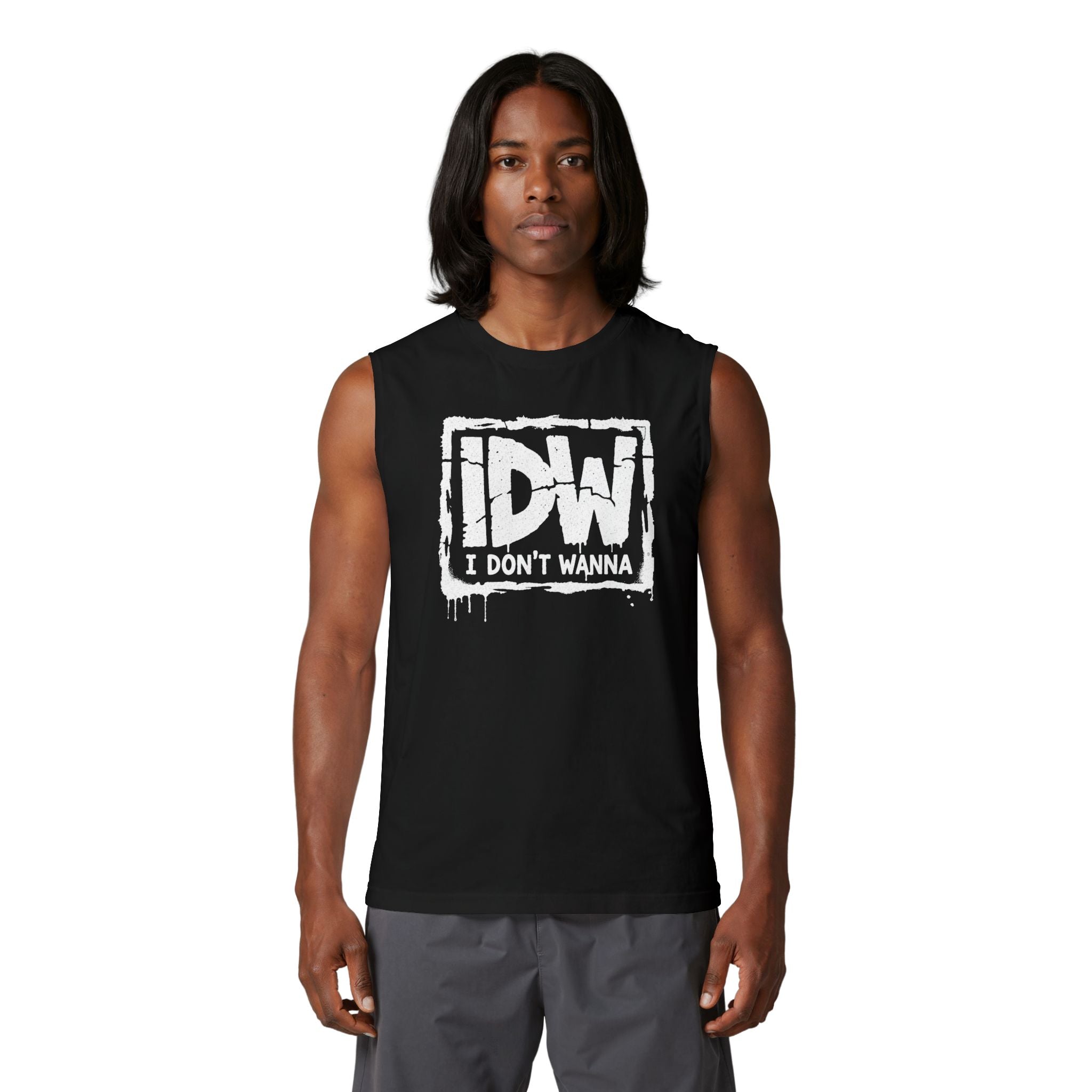 I DON'T WANNA Muscle Tank — Streetwear Graphic Tank Top