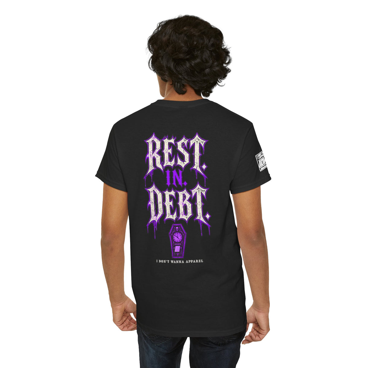Rest in Debt Gothic Coffin Clock Tee
