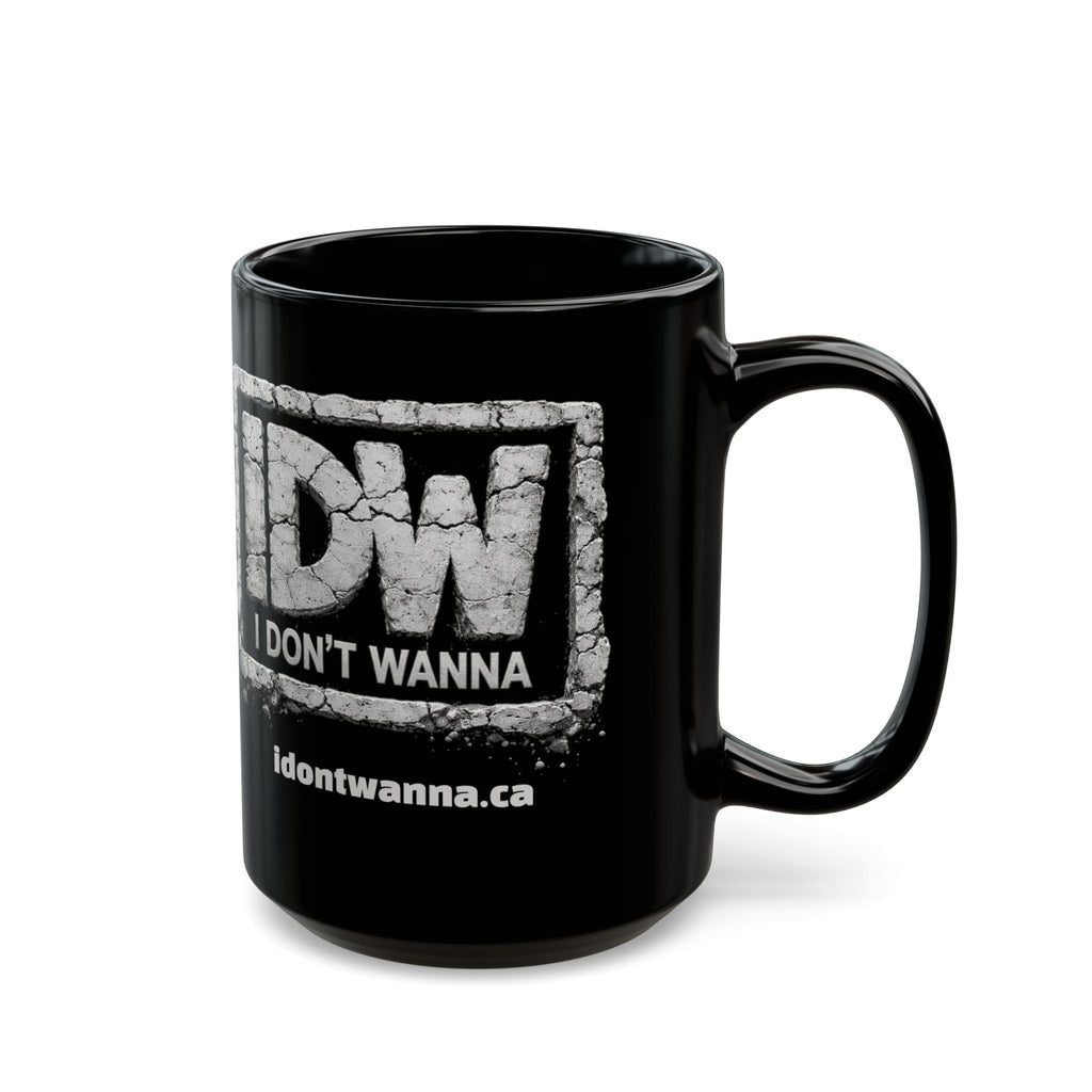 I Don’t Wanna Concrete Logo Coffee Mug — Black 11oz/15oz