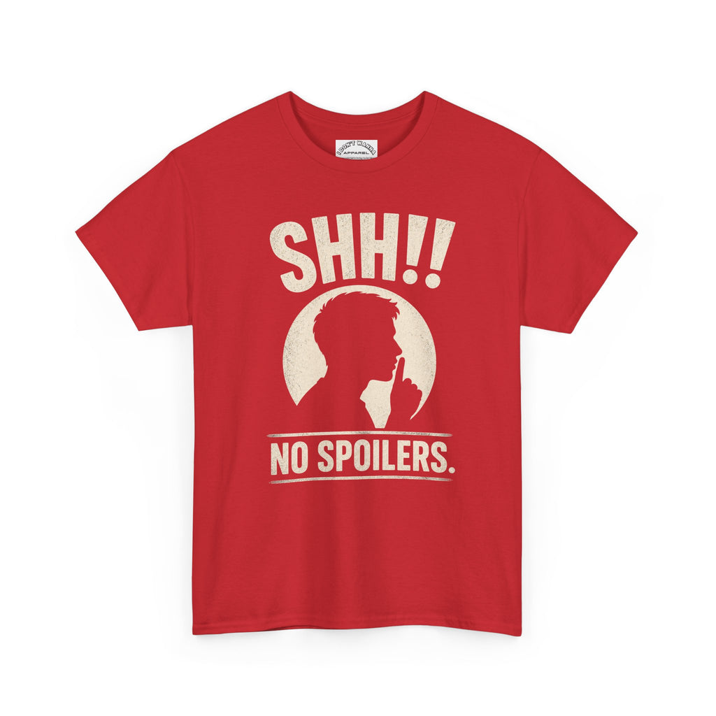 No Spoilers T-Shirt — "SHH!! No Spoilers" Retro Fan Tee