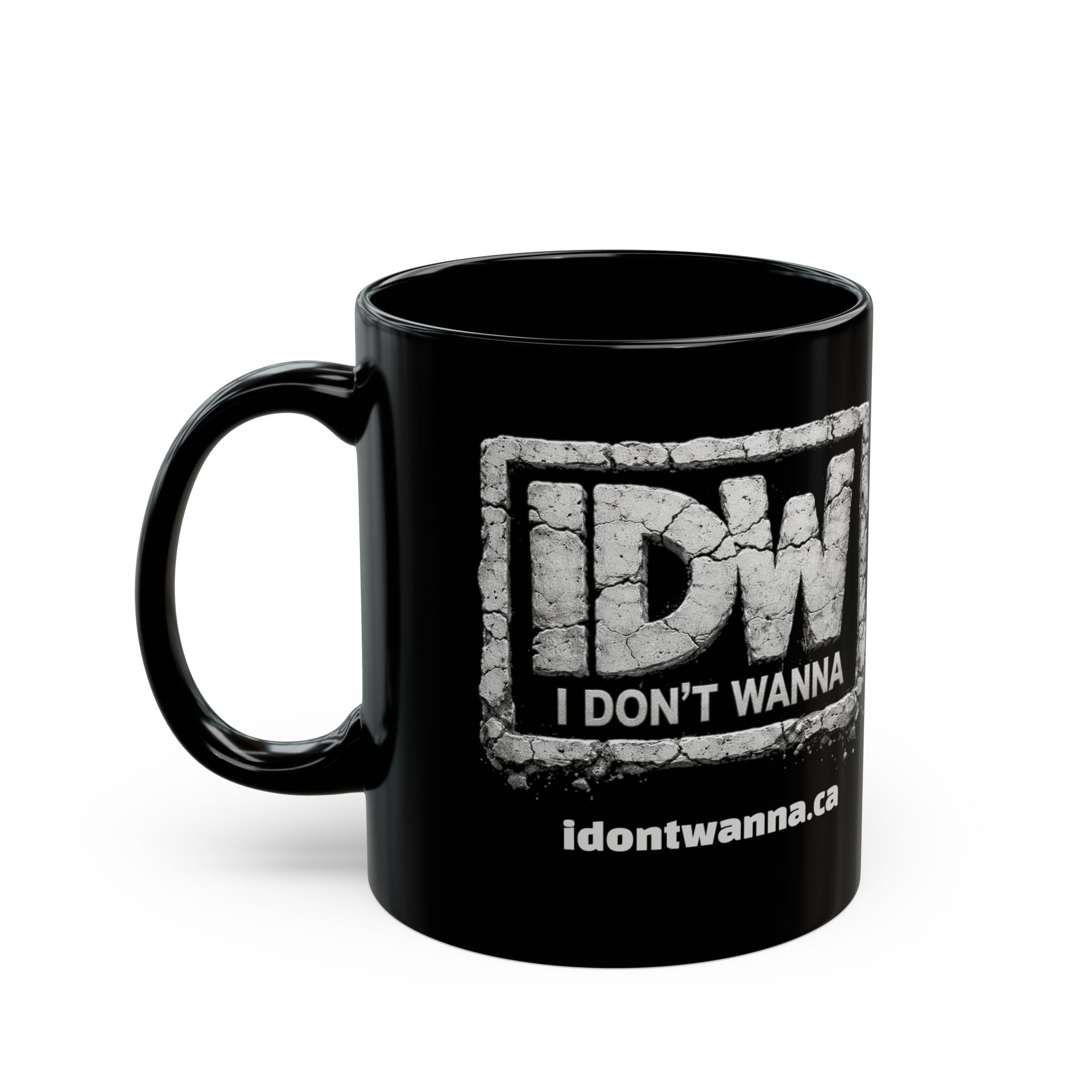 I Don’t Wanna Concrete Logo Coffee Mug — Black 11oz/15oz