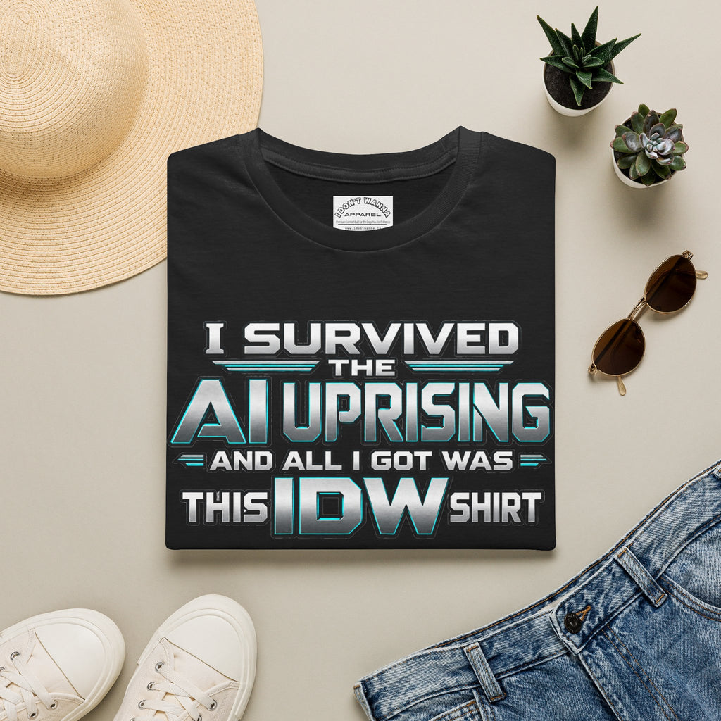 AI Uprising Survivor T-Shirt — "I Survived the AI Uprising and All I Got Was This IDW Shirt"