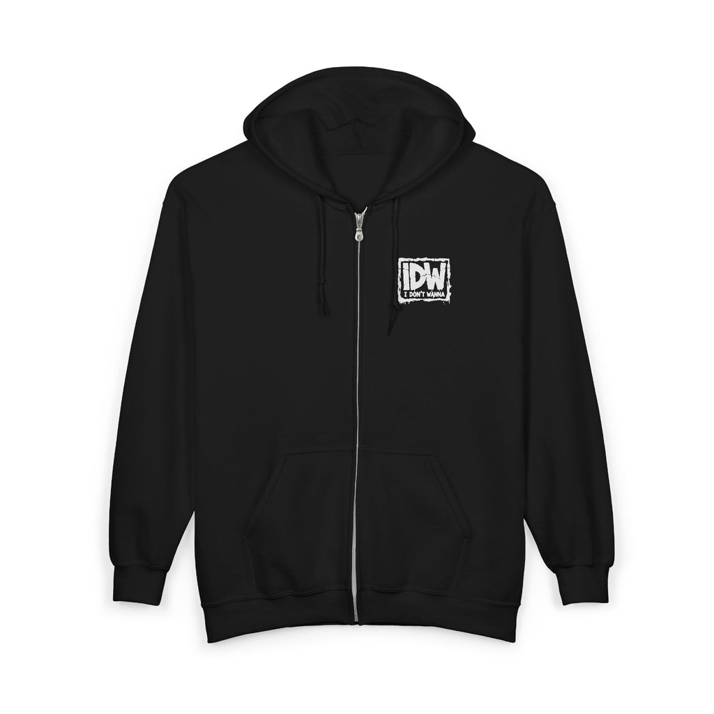 I DON’T WANNA (IDW) Distressed Zip Hoodie