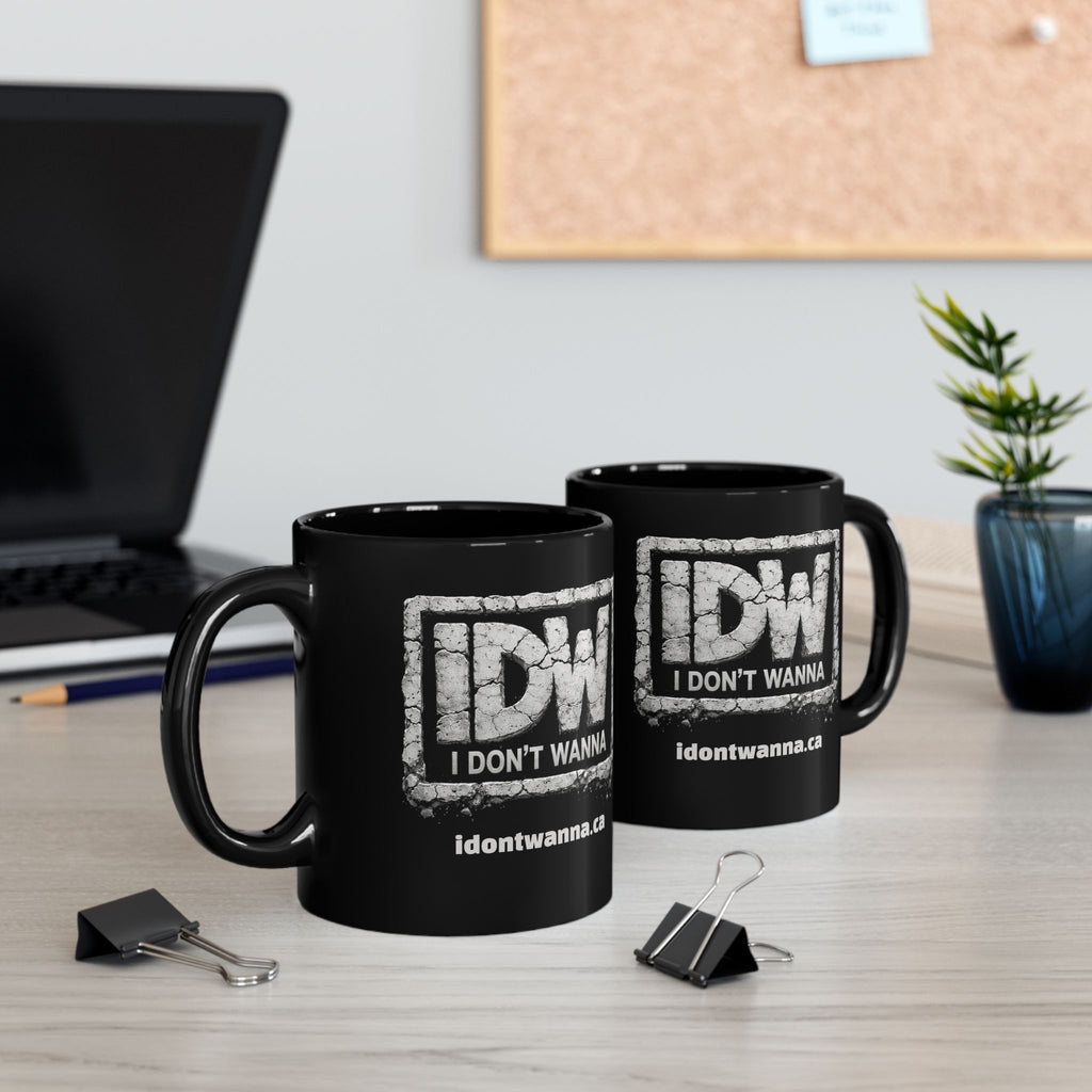 I Don’t Wanna Concrete Logo Coffee Mug — Black 11oz/15oz