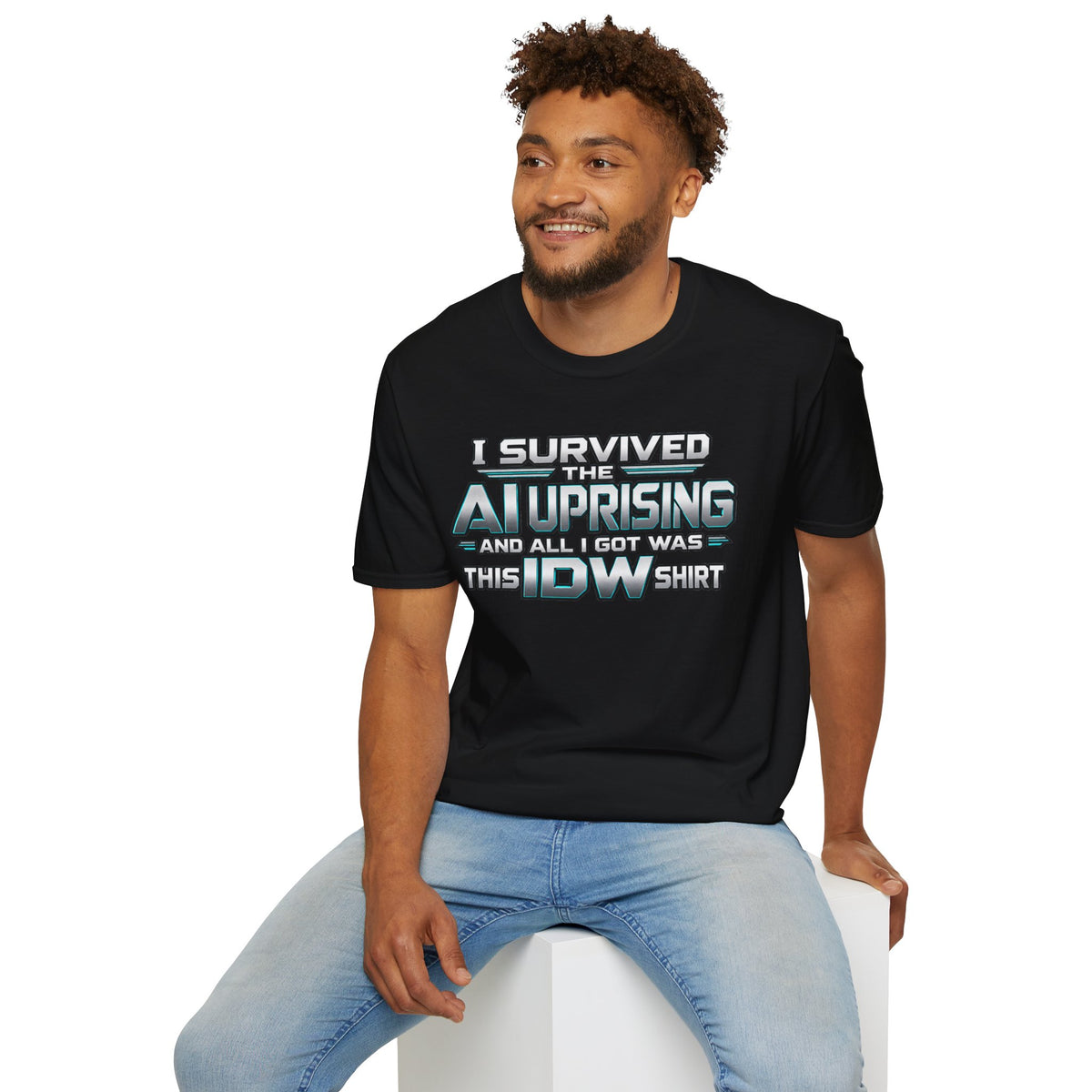 AI Uprising Survivor T-Shirt — "I Survived the AI Uprising and All I Got Was This IDW Shirt"
