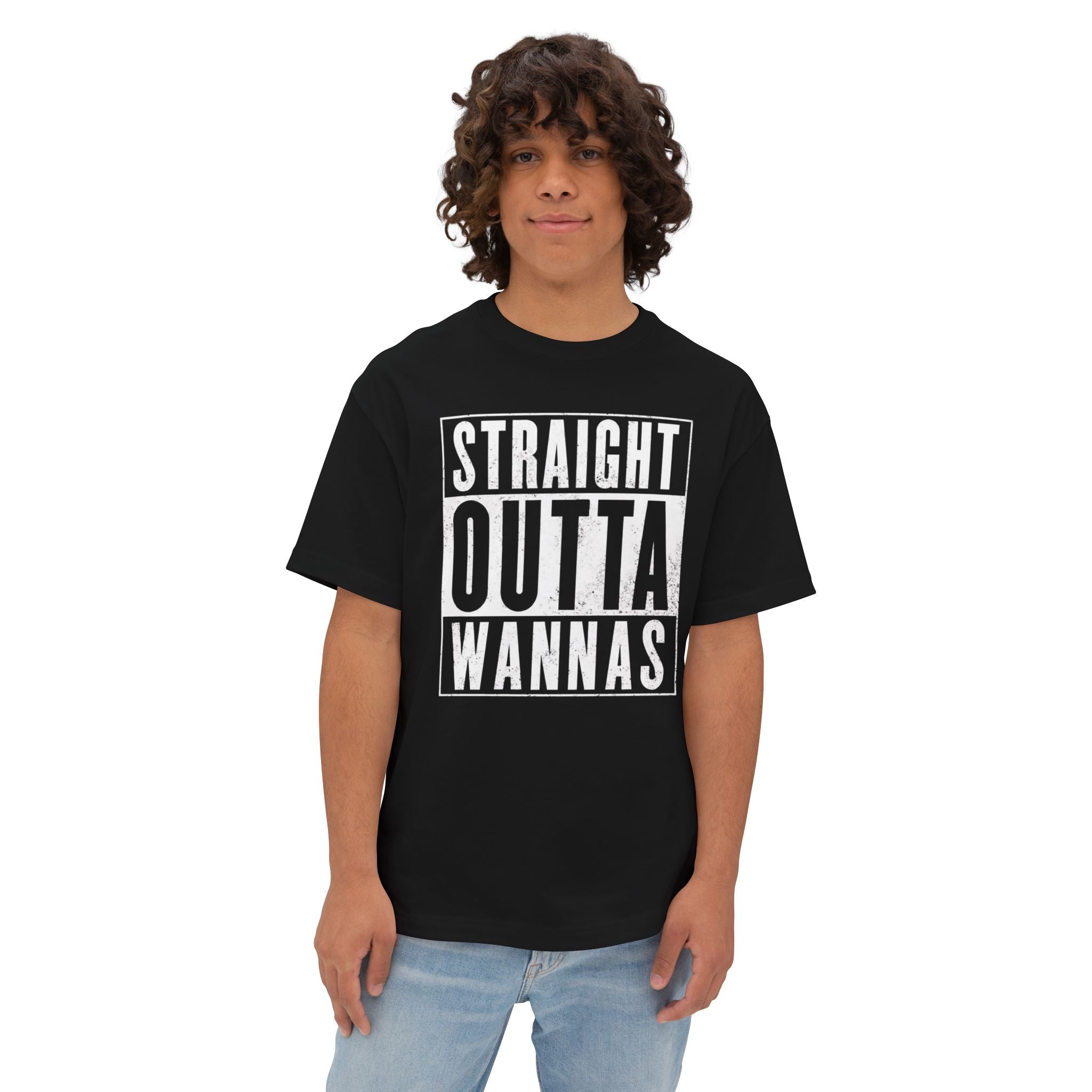 Straight Outta Wannas Tee — Graphic Oversized Boxy T‑Shirt