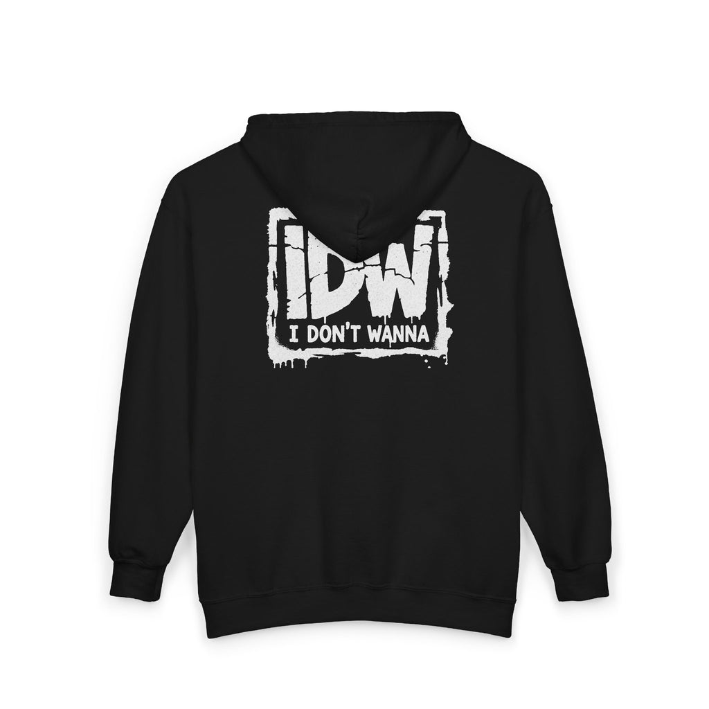 I DON’T WANNA (IDW) Distressed Zip Hoodie