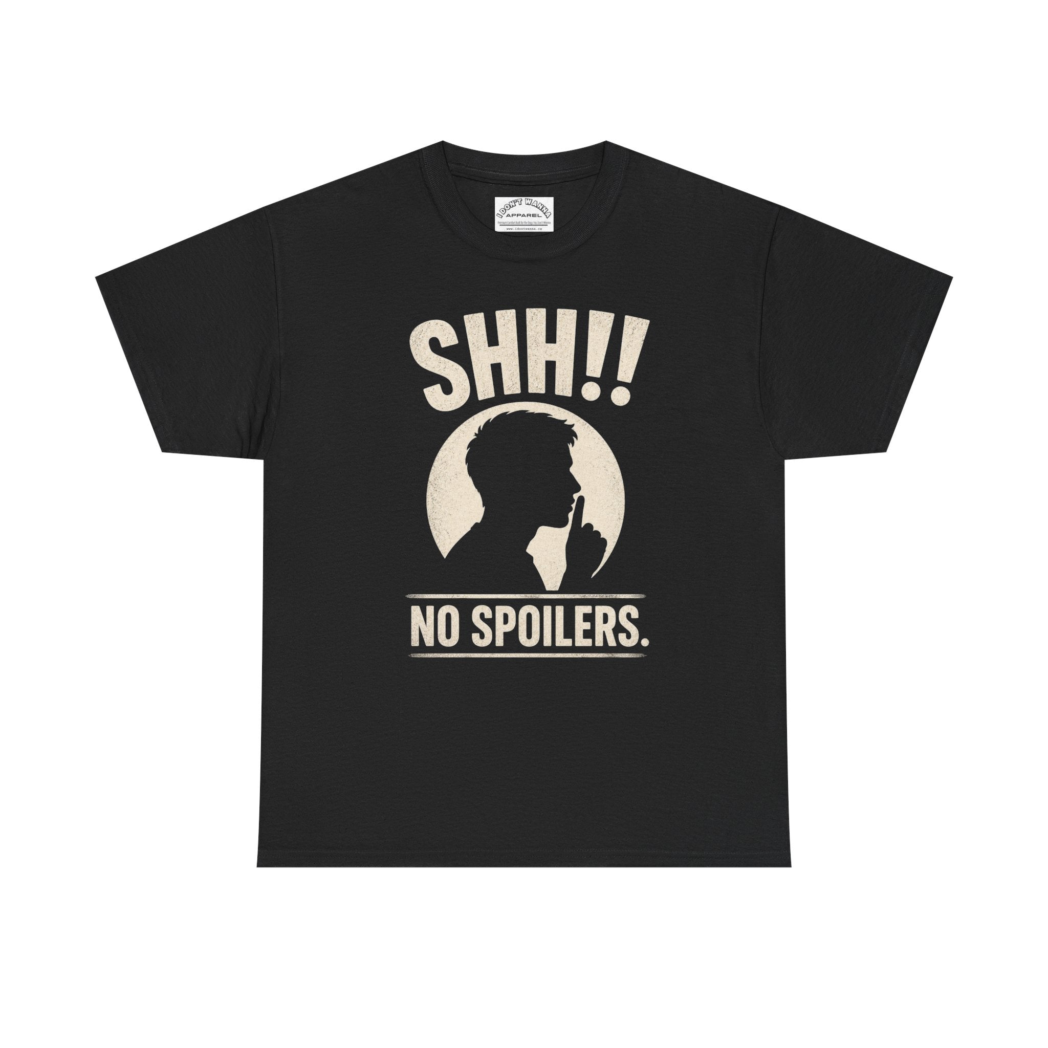 No Spoilers T-Shirt — "SHH!! No Spoilers" Retro Fan Tee